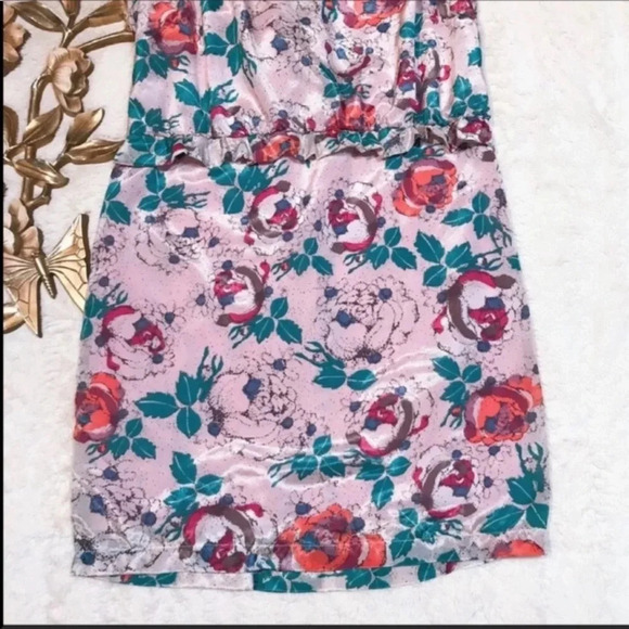 Peppermint Pink Floral Print Dress Size Large - Picture 2 of 9